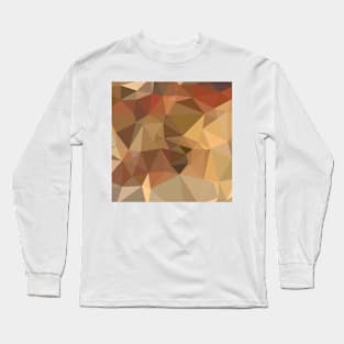 Camel Brown Abstract Low Polygon Background Long Sleeve T-Shirt